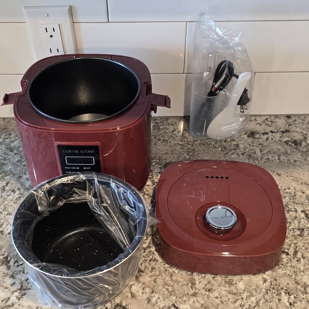 NWOB Curtis Stone 2 Qt Red Multi-Cooker Rice